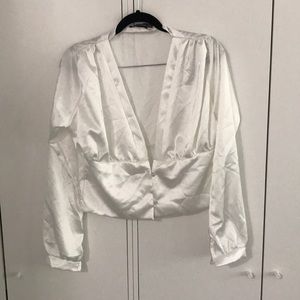 White Satin Blouse